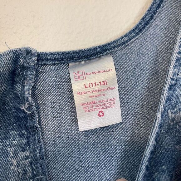 90s Y2K Butterly Denim Mini Dress Size Large - Picture 3 of 7